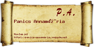 Panics Annamária névjegykártya